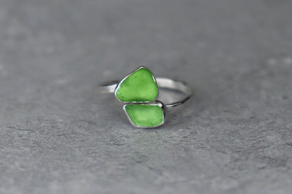 UK Size R Welsh Sea Glass Ring