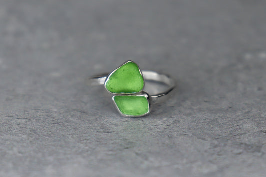 UK Size R Welsh Sea Glass Ring