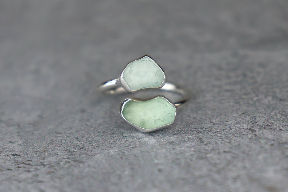 UK Size O Welsh Sea Glass Ring