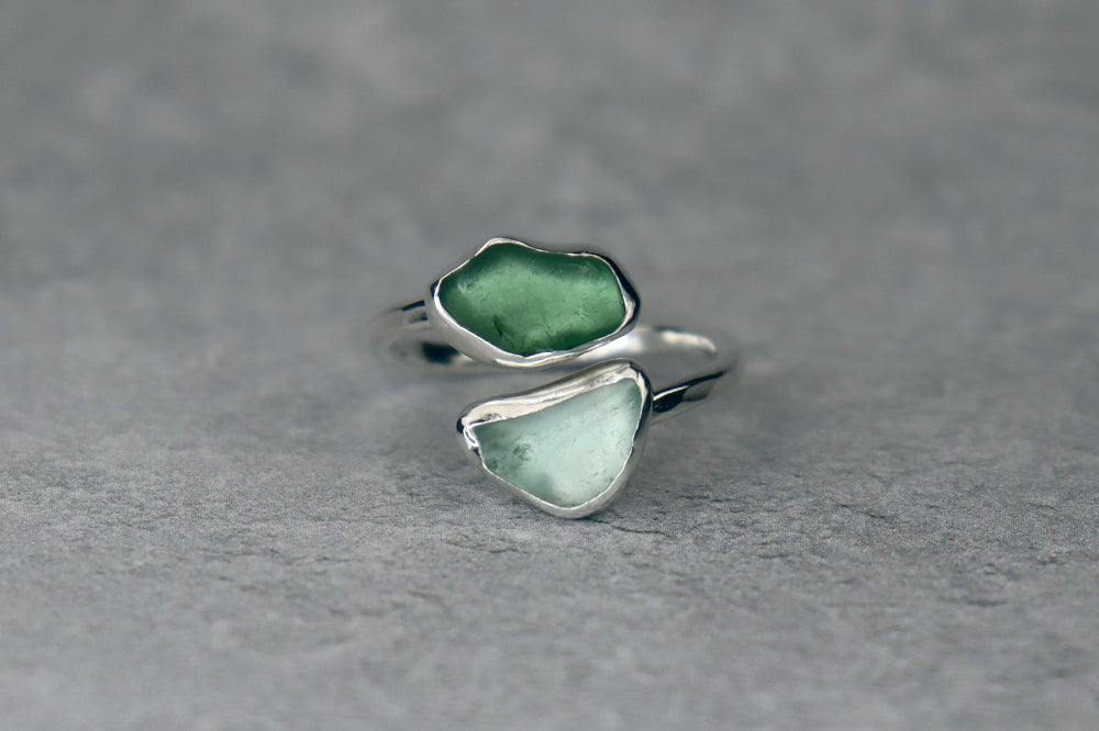 UK Size Q Welsh Sea Glass Ring