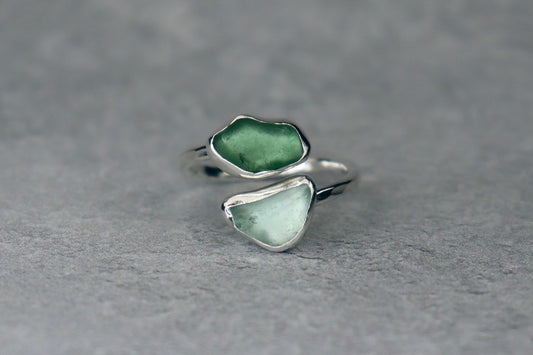 UK Size Q Welsh Sea Glass Ring