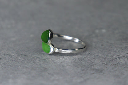 UK Size R Welsh Sea Glass Ring