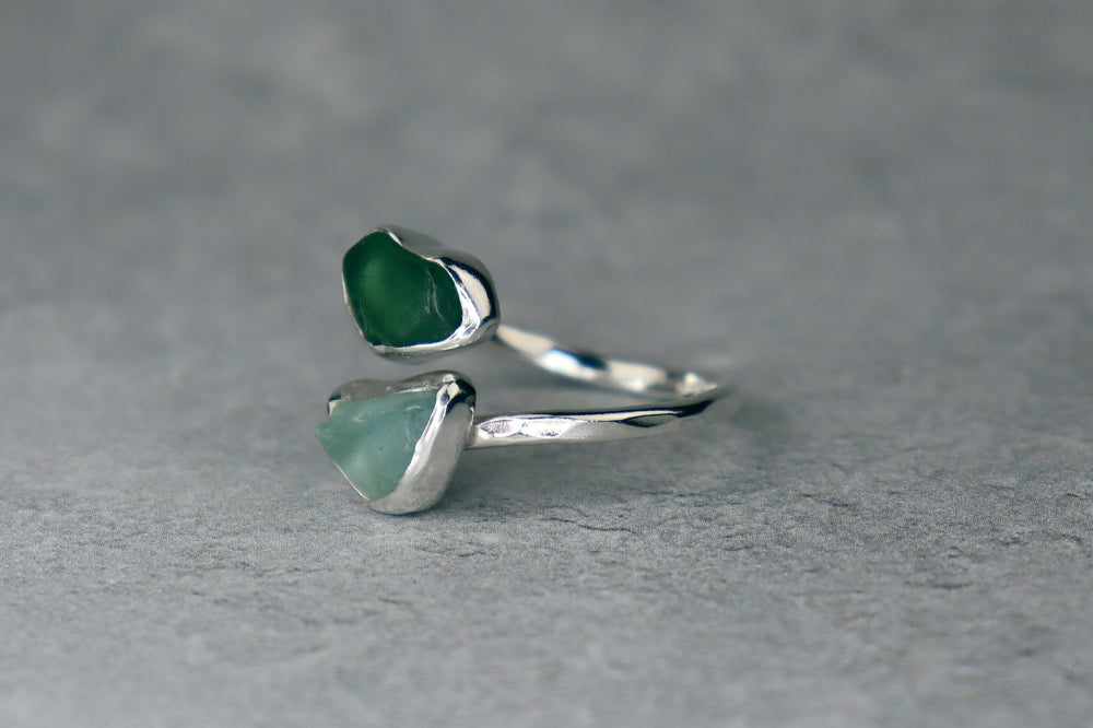 UK Size Q Welsh Sea Glass Ring