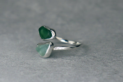 UK Size Q Welsh Sea Glass Ring