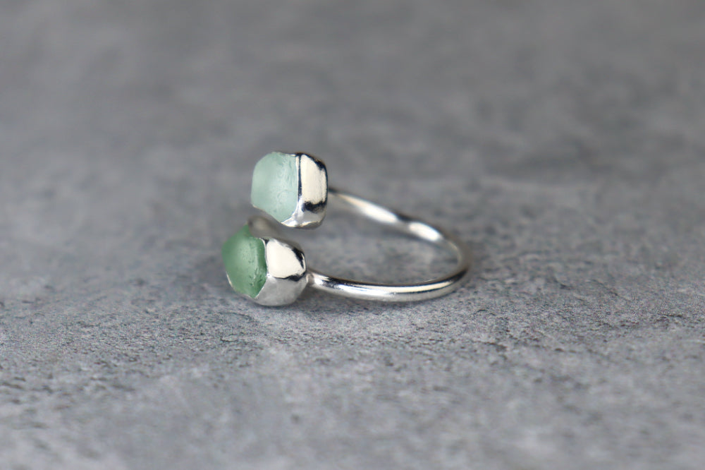 UK Size O Welsh Sea Glass Ring