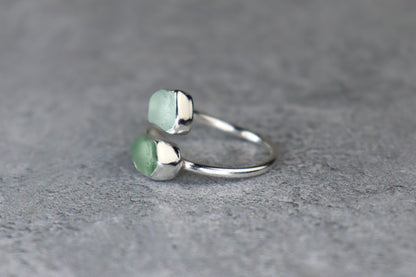 UK Size O Welsh Sea Glass Ring