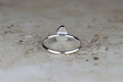 UK Size P/Q Welsh Sea Glass Ring