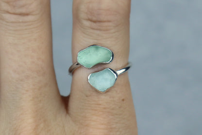 UK Size O Welsh Sea Glass Ring