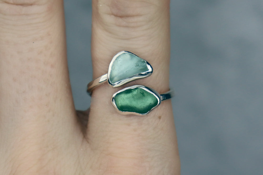 UK Size Q Welsh Sea Glass Ring