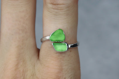 UK Size R Welsh Sea Glass Ring