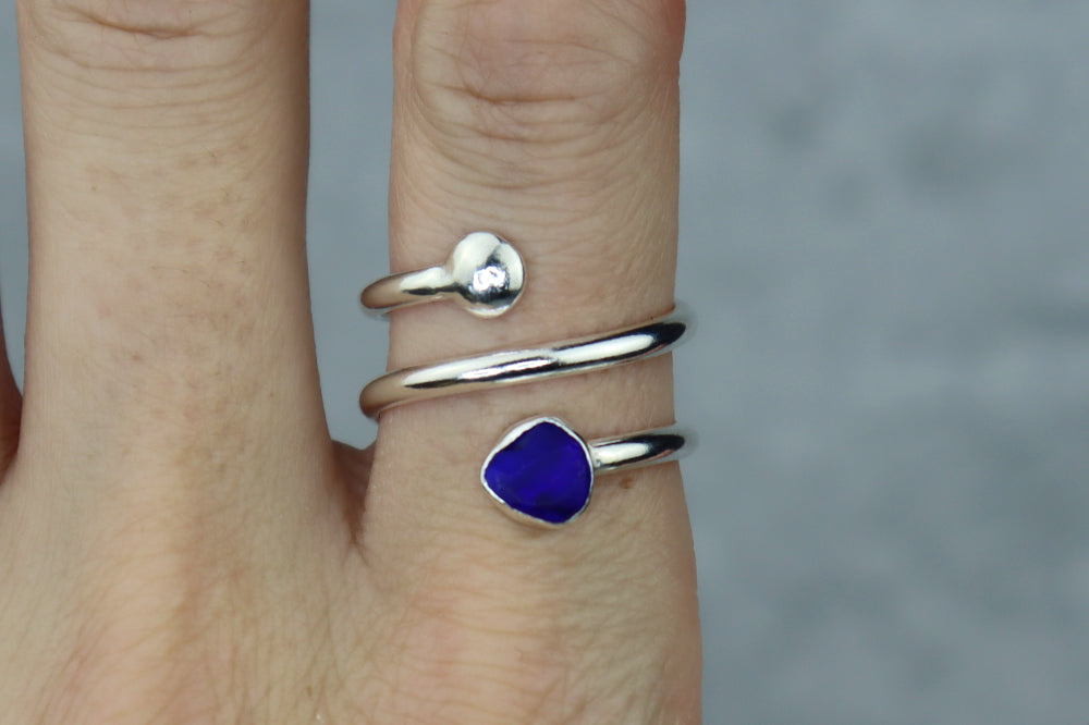 UK Size R/S Welsh Sea Glass Ring
