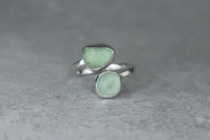 UK Size R Welsh Sea Glass Ring