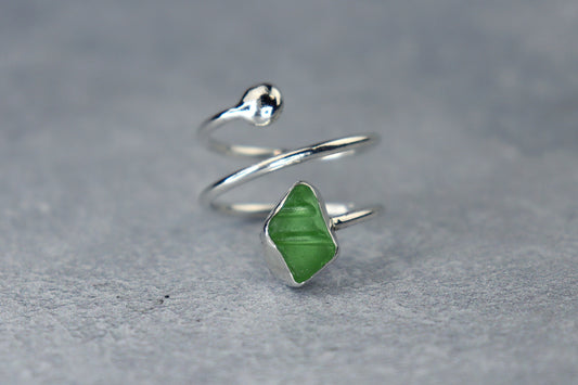 UK Size R/S Welsh Sea Glass Ring