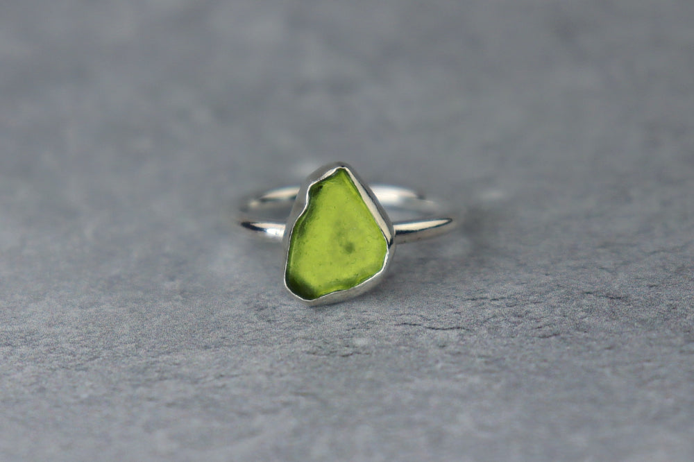 UK Size K Welsh Sea Glass Ring