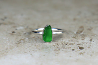 UK Size O Welsh Sea Glass Ring