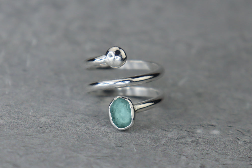 UK Size M/N Welsh Sea Glass Ring