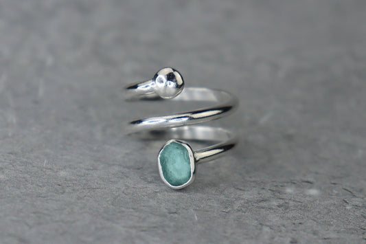 UK Size M/N Welsh Sea Glass Ring