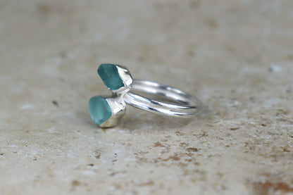 UK Size P Welsh Sea Glass Ring