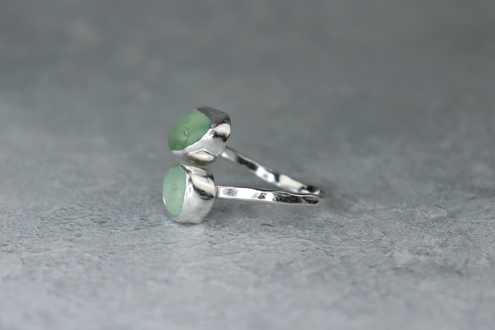 UK Size R Welsh Sea Glass Ring
