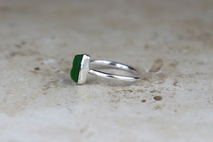 UK Size O Welsh Sea Glass Ring