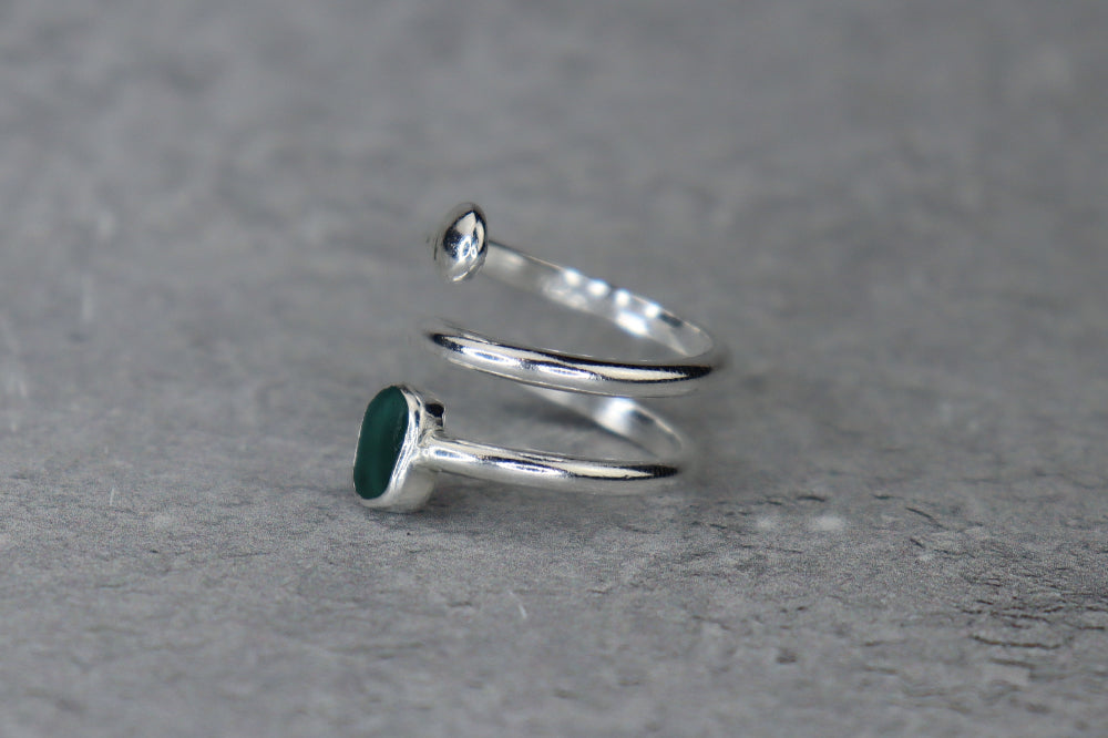 UK Size M/N Welsh Sea Glass Ring