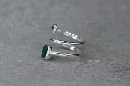 UK Size M/N Welsh Sea Glass Ring