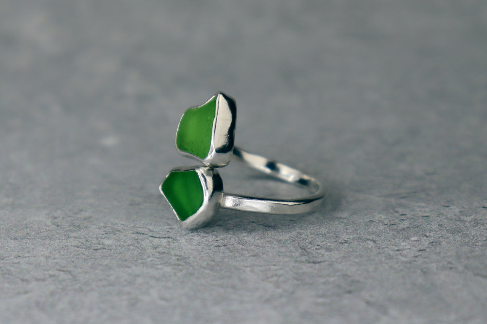 UK Size K Welsh Sea Glass Ring