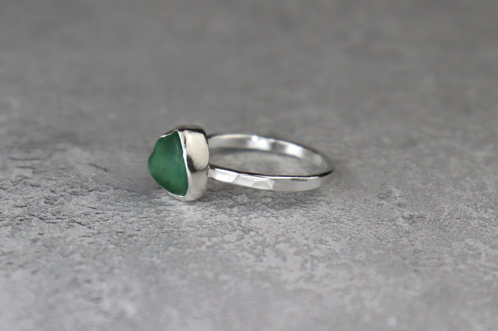 UK Size P Welsh Sea Glass Ring