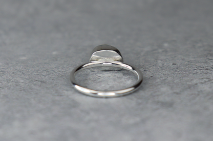 UK Size P/Q Welsh Sea Glass Ring