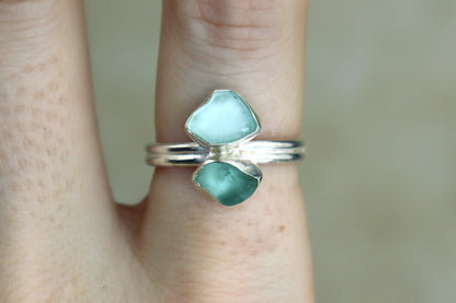 UK Size P Welsh Sea Glass Ring