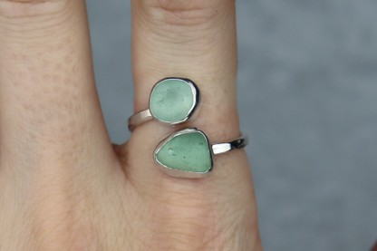 UK Size R Welsh Sea Glass Ring