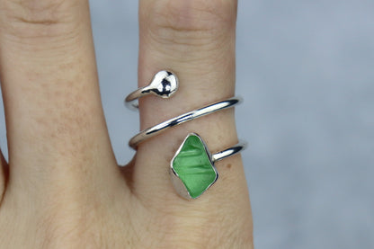UK Size R/S Welsh Sea Glass Ring