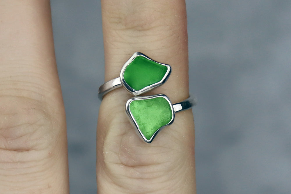 UK Size K Welsh Sea Glass Ring