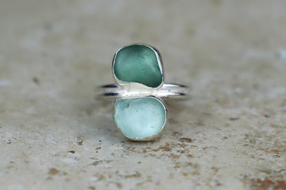 UK Size M Welsh Sea Glass Ring