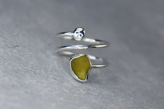 UK Size O/P Welsh Sea Glass Ring