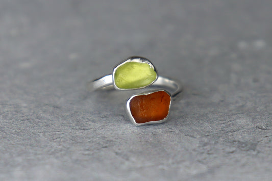 UK Size L Welsh Sea Glass Ring