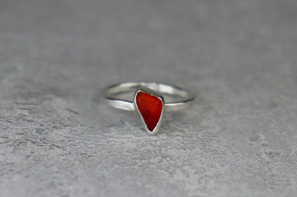 UK Size P Welsh Sea Glass Ring