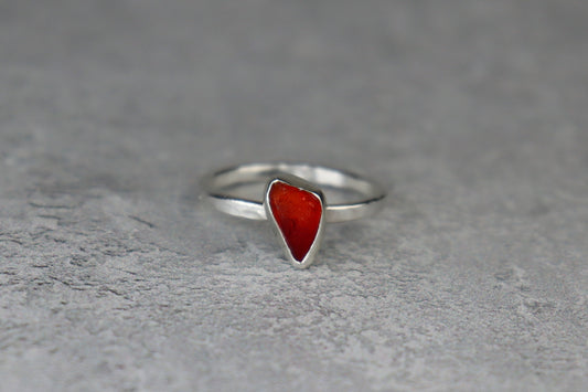 UK Size P Welsh Sea Glass Ring
