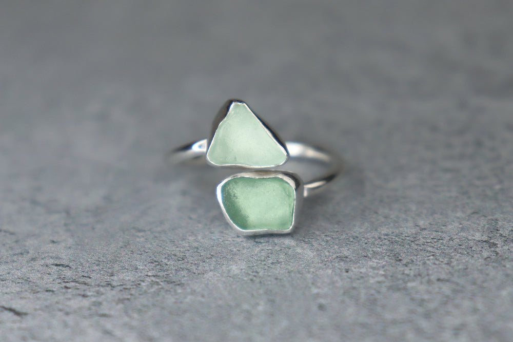 UK Size Q Welsh Sea Glass Ring