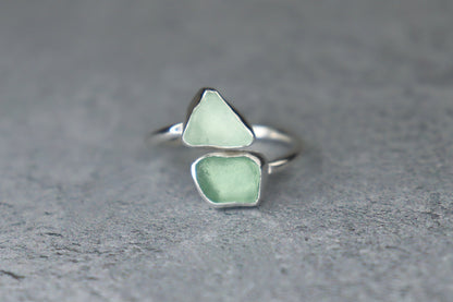 UK Size Q Welsh Sea Glass Ring