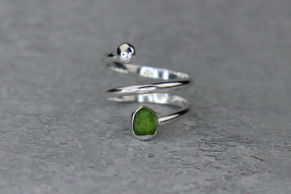 UK Size Q/R Welsh Sea Glass Ring
