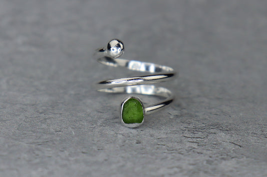 UK Size Q/R Welsh Sea Glass Ring