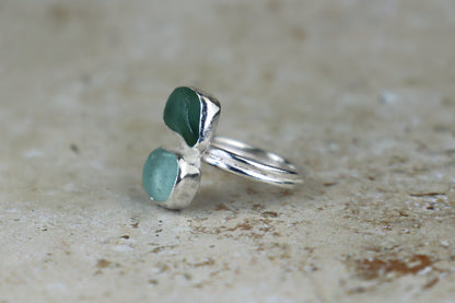 UK Size M Welsh Sea Glass Ring