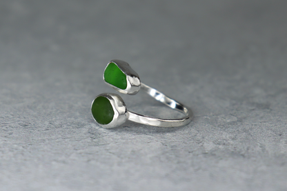 UK Size R Welsh Sea Glass Ring