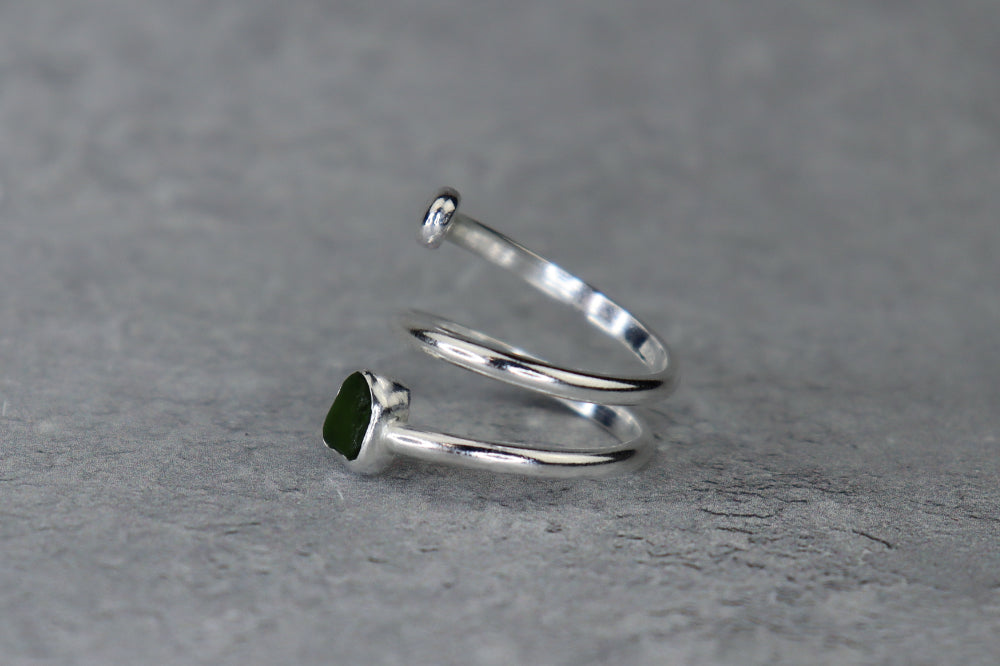 UK Size Q/R Welsh Sea Glass Ring