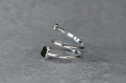 UK Size Q/R Welsh Sea Glass Ring