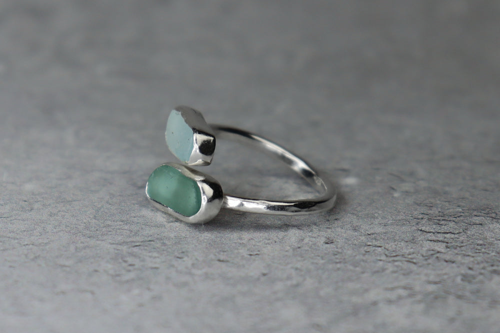UK Size K/L Welsh Sea Glass Ring
