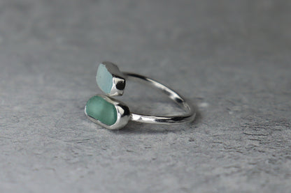 UK Size K/L Welsh Sea Glass Ring