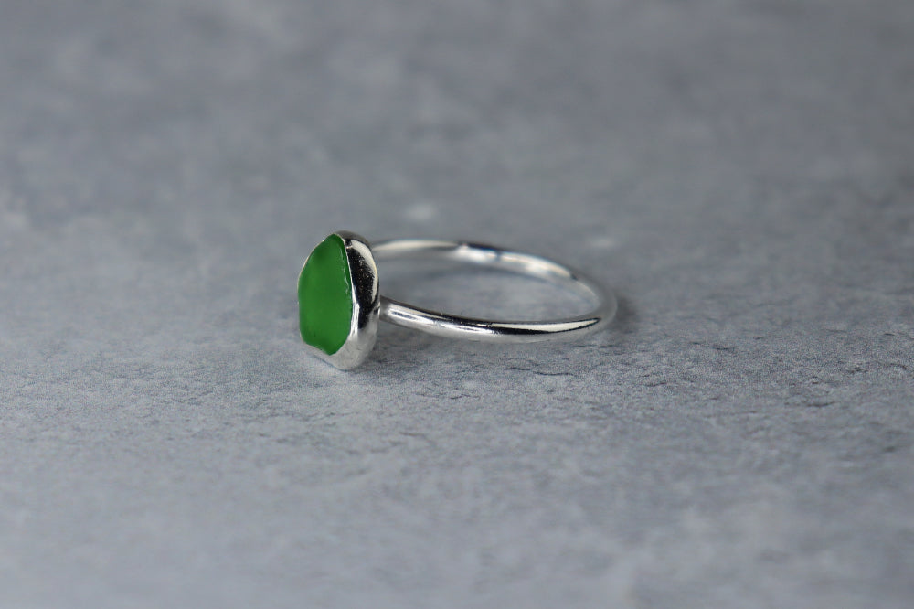 UK Size T Welsh Sea Glass Ring