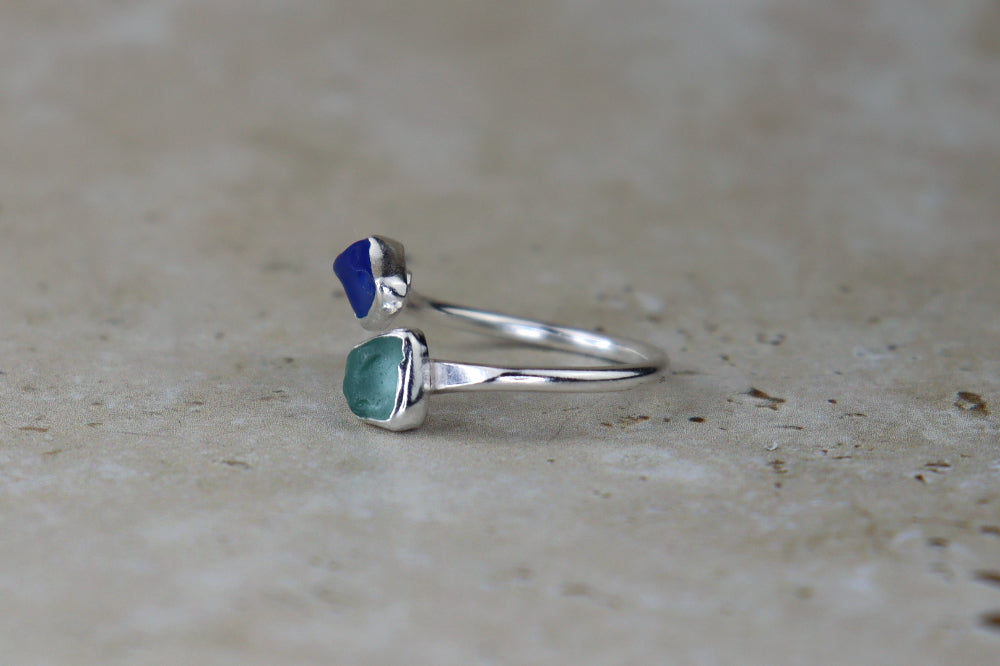 UK Size N Welsh Sea Glass Ring